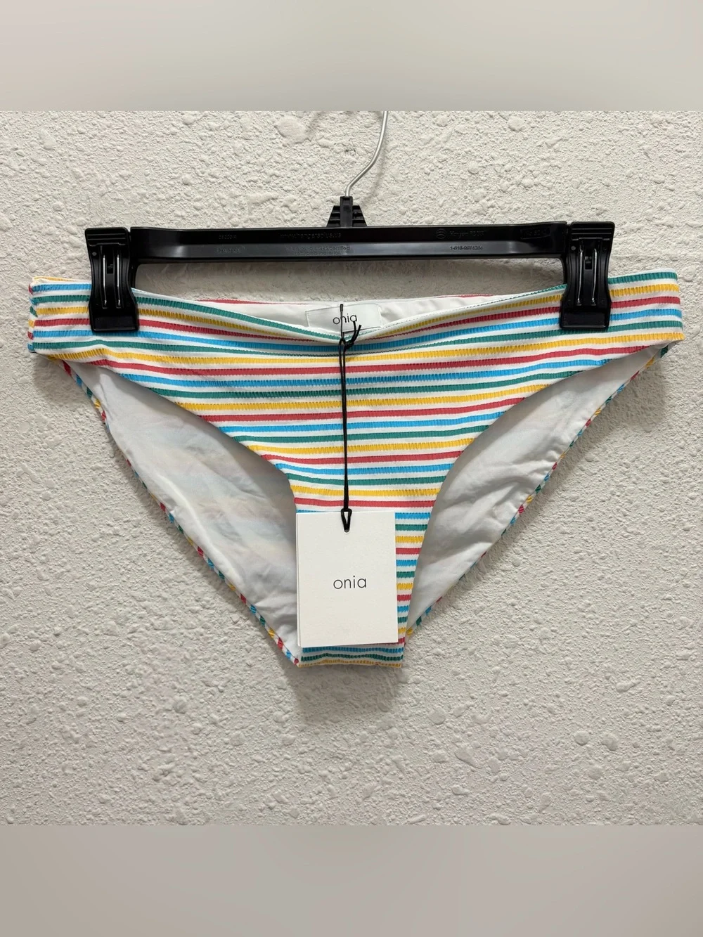 Onia Lilly Multi Color Seersucker Stripe Bikini Bottoms Size XL NWT